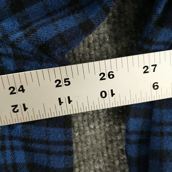 Boston Traders Men's Flannel Button-Down Shirt Blue Black XXL Plaid 100% Cotton - Picture 12 of 12